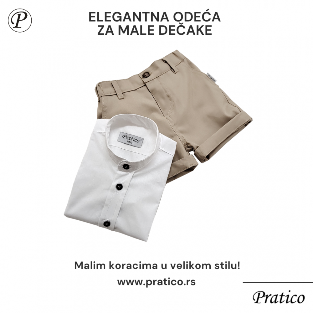 Bež/beli_2 dvodelni letnji komplet za male dečake