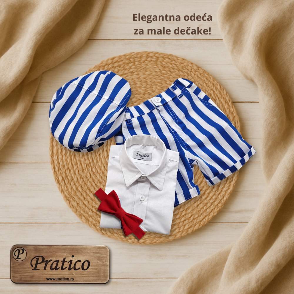 Plavo/beli/crveni komplet za male dečake