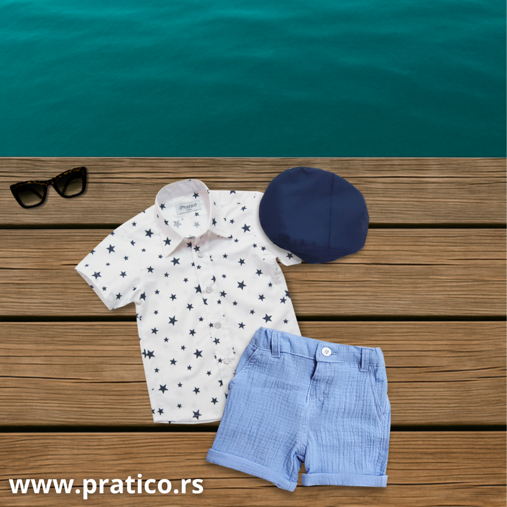 Teget-zvezde/plavi komplet za male dečake
