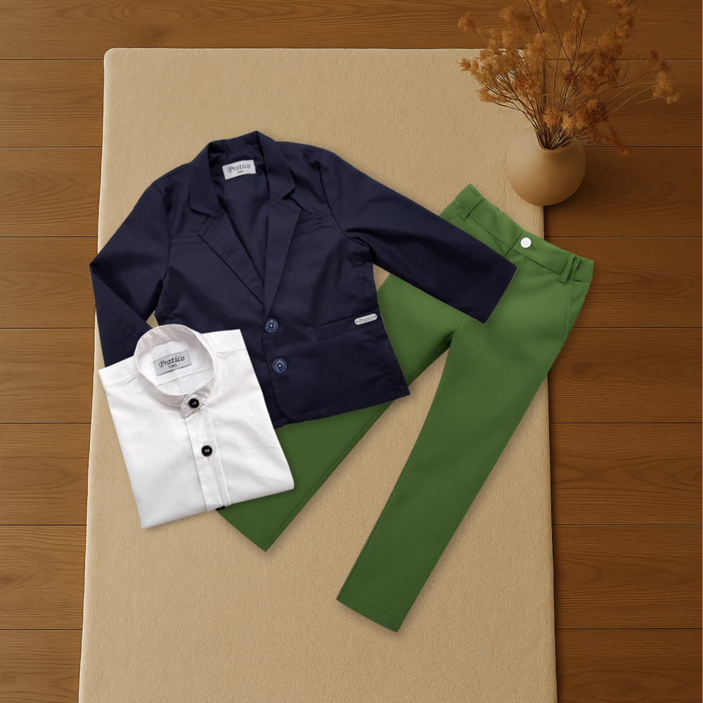 Teget/zeleno/beli komplet za male dečake