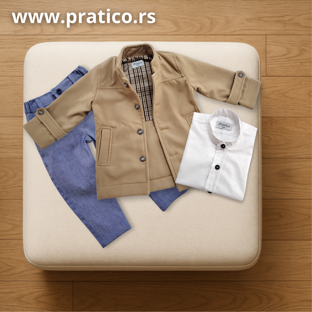 Karamel/teksas/beli komplet sa kaputom