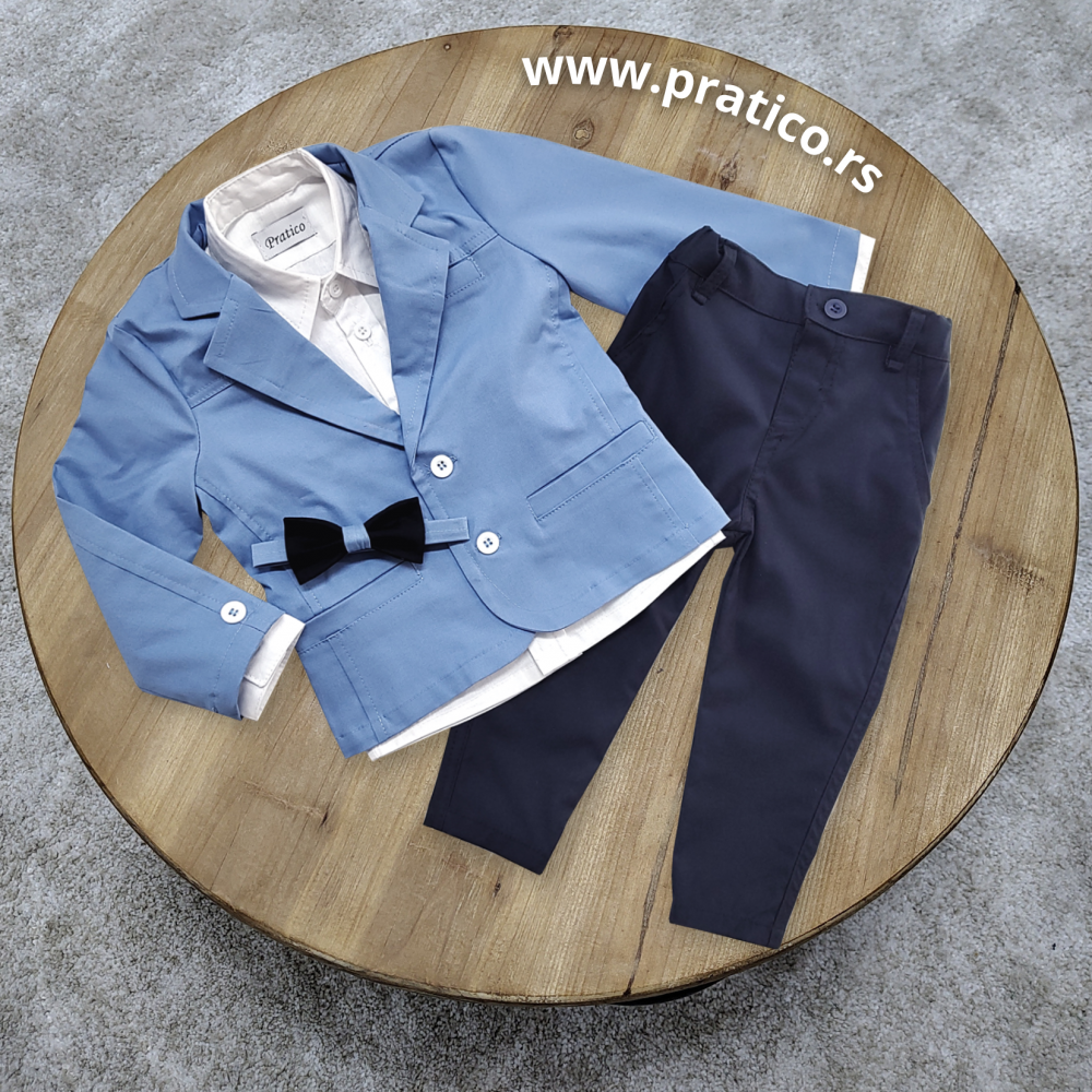 Plavi/teget/beli 4-delni komplet za male dečake