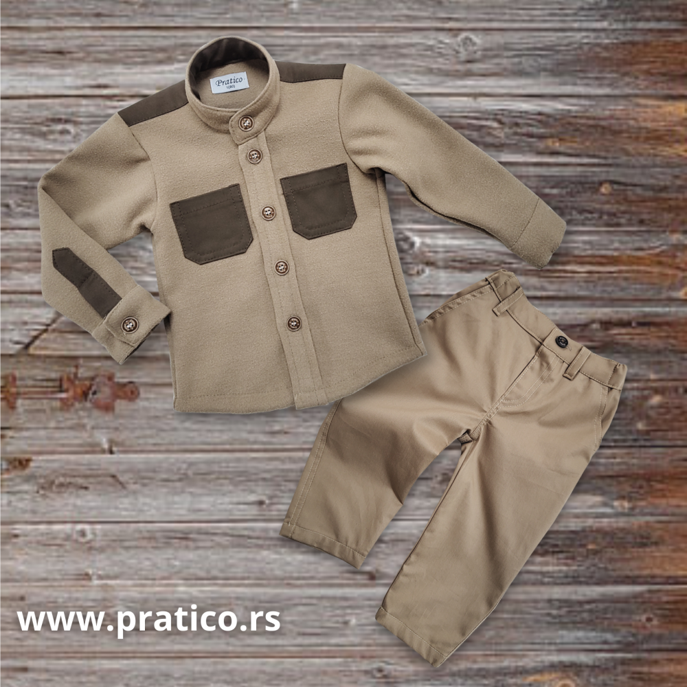 Svetlo-braon/kapućino 2-delni komplet za male dečake