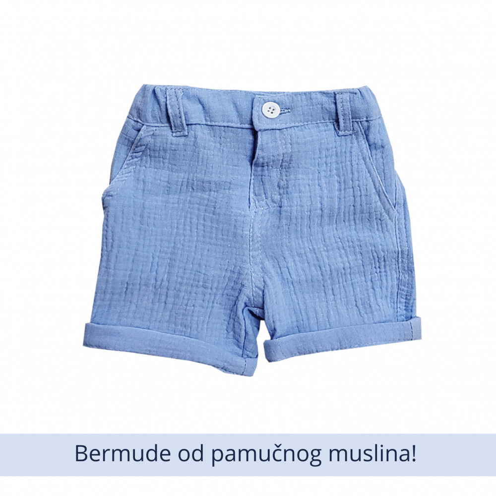 Svetlo-plave bermude od muslina