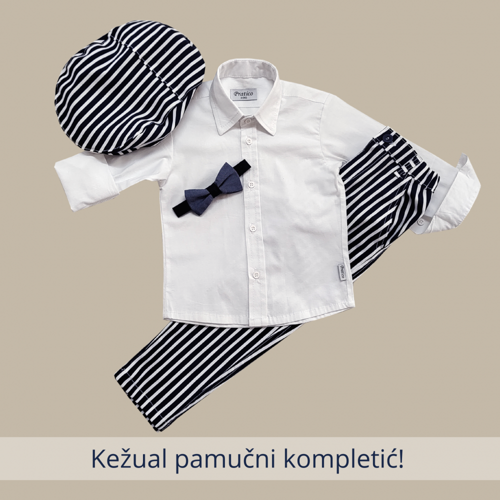Beli/pruge/teget 3, komplet za male dečake