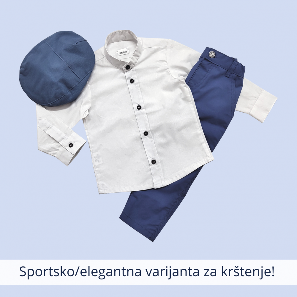 Indigo-plavo/beli komplet za male dečake