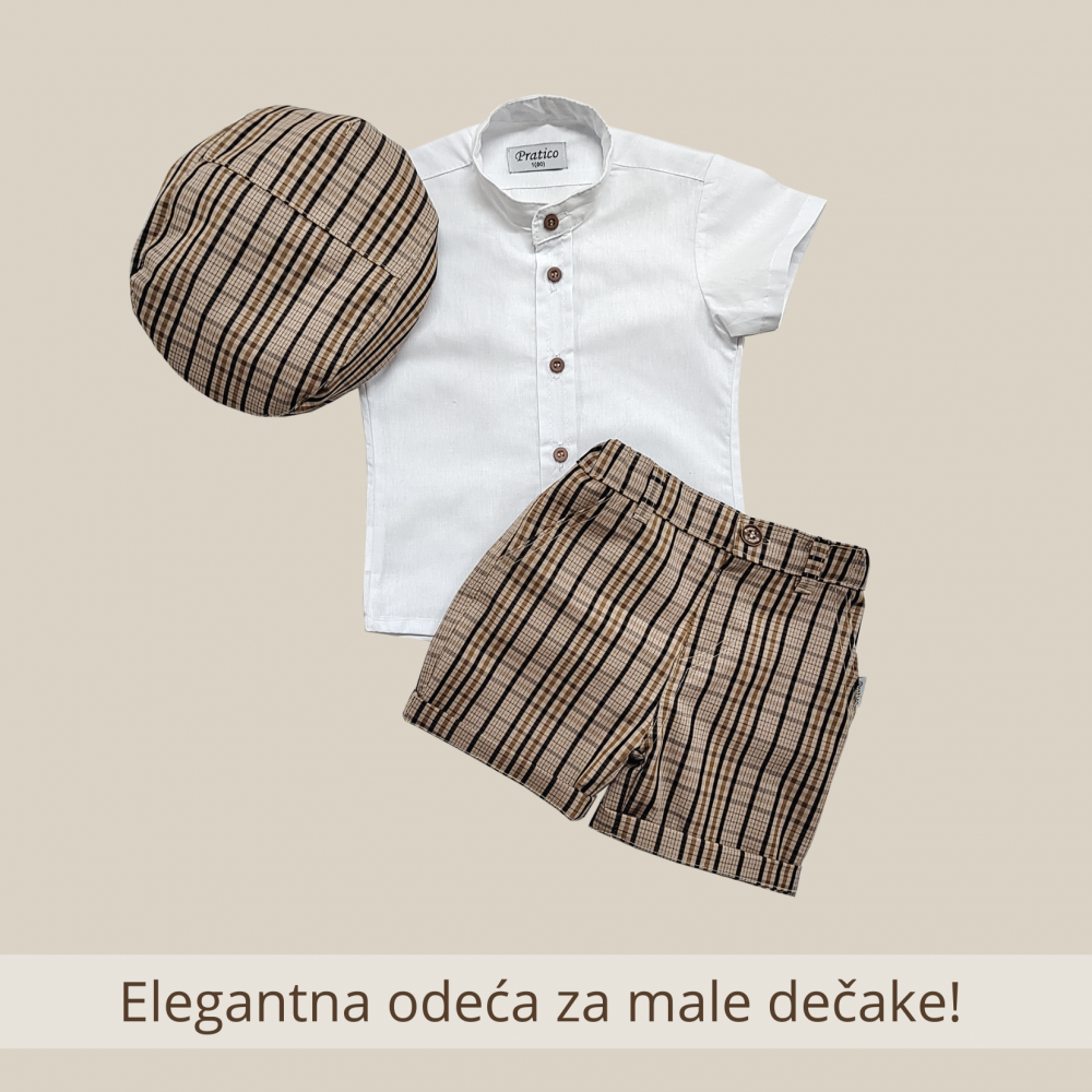 Belo/karirani/1 komplet za male dečake