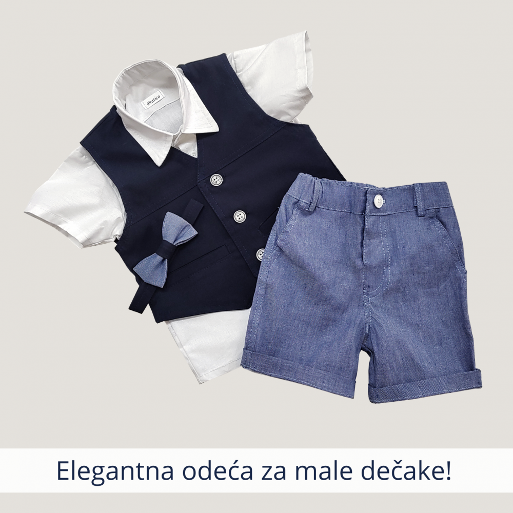 Belo/teksas/teget komplet za male dečake
