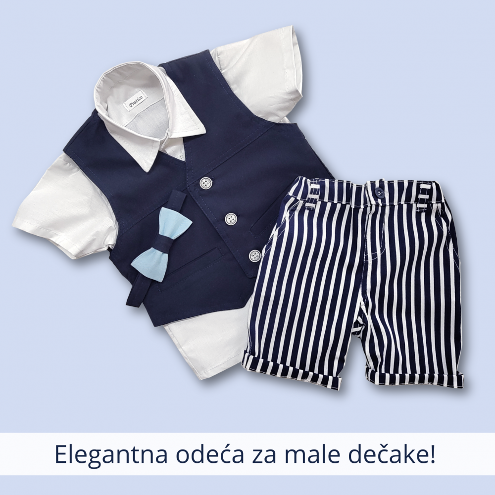 Belo/pruge/teget_2 komplet za male dečake