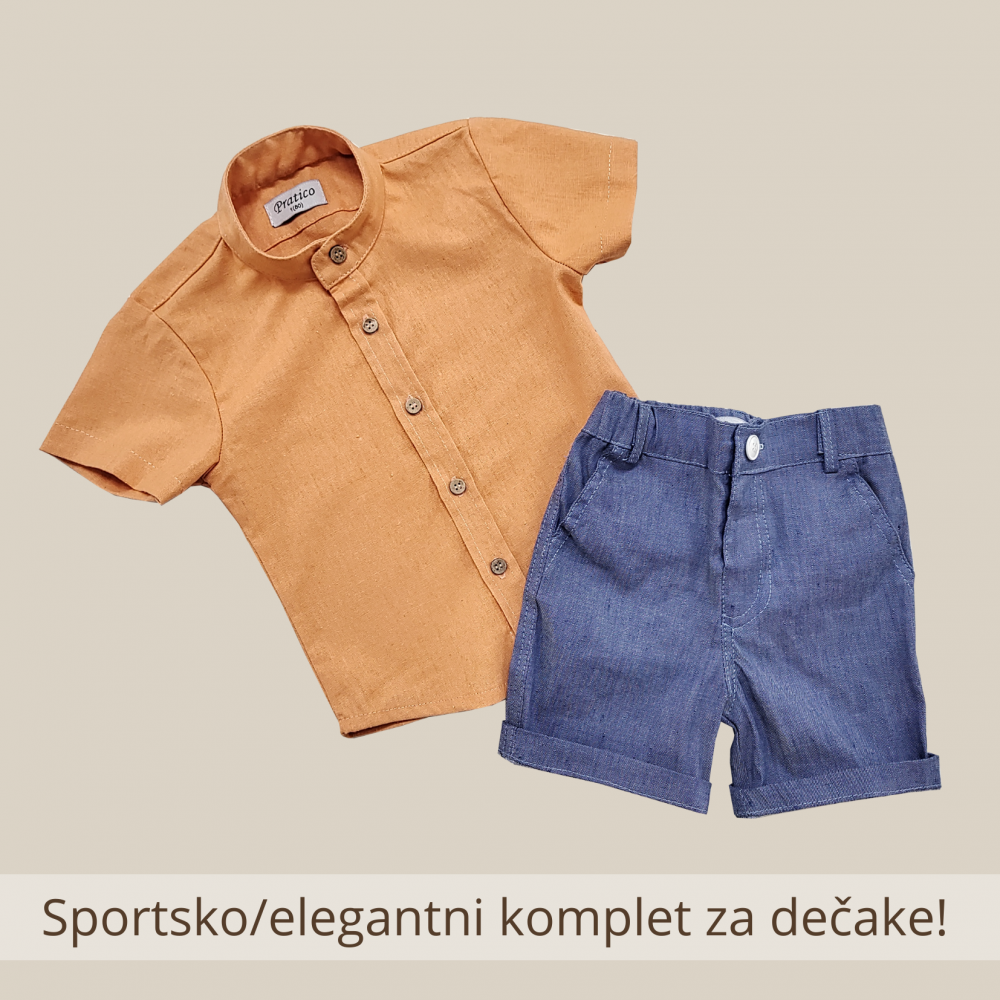 Kajsija/teksas komplet za male dečake