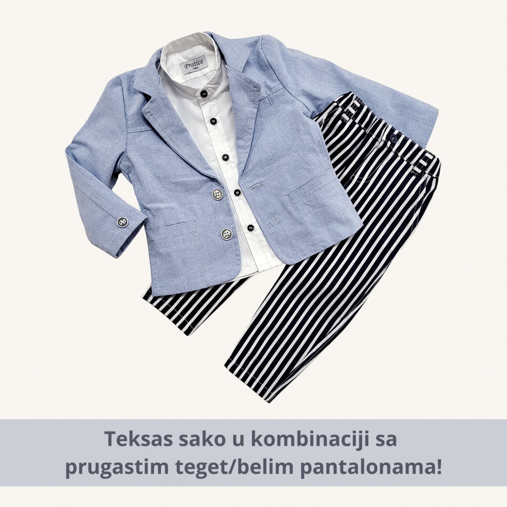 Beli/teksas/pruge komplet za male dečake