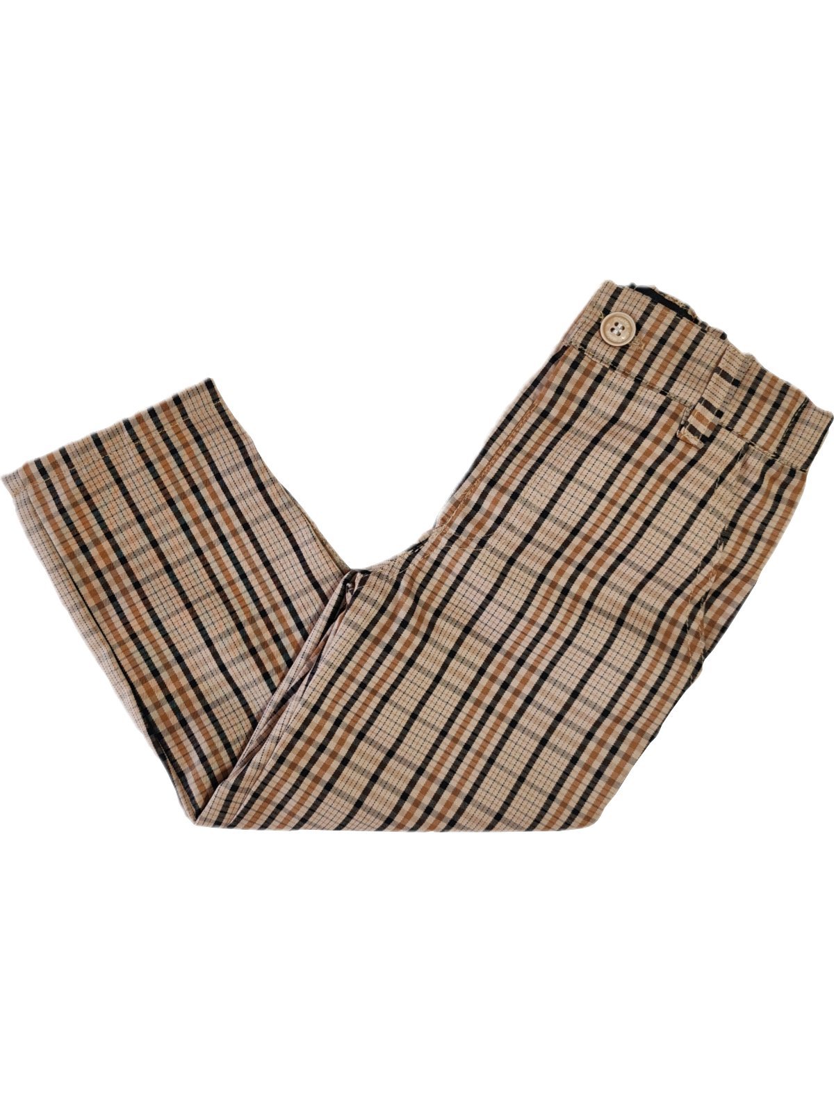Karirane/braon pantalone za male dečake